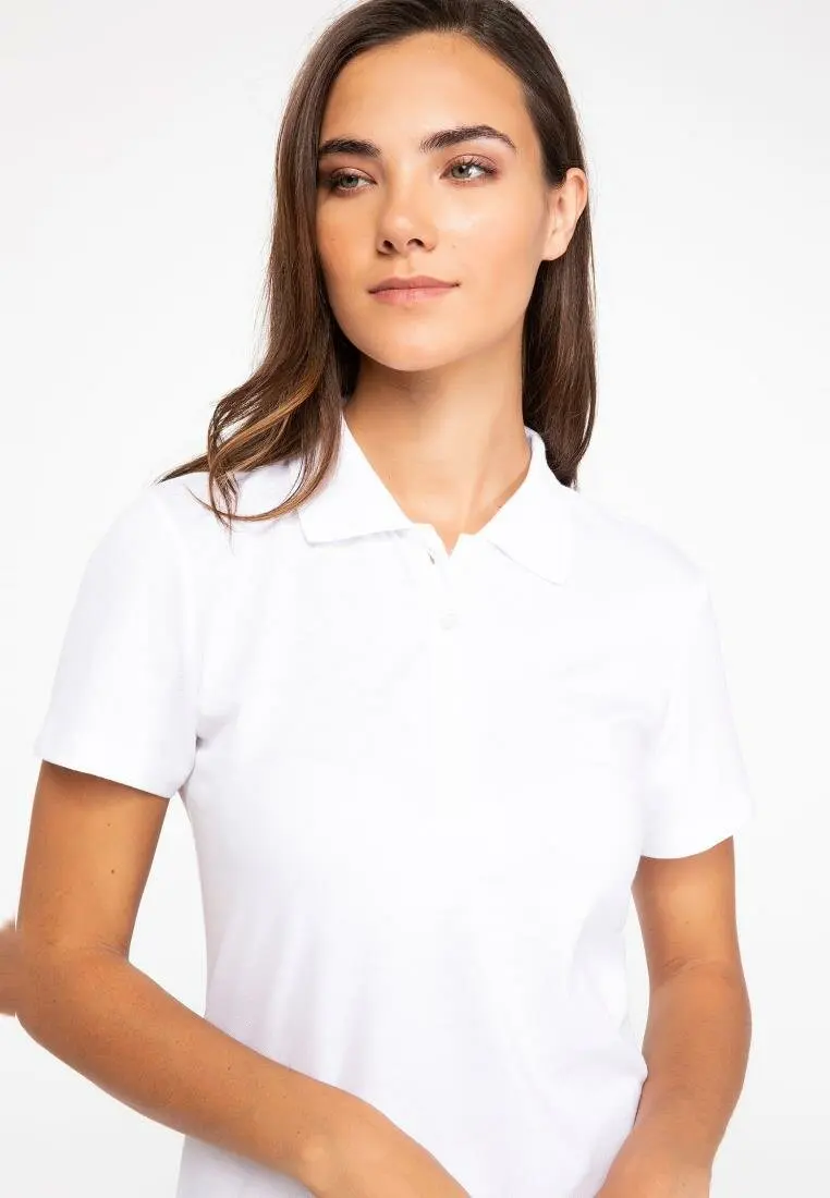 Женская Повседневная рубашка-поло DeFacto красная или розовая с коротким рукавом и