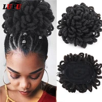 lupu synthetic dreadlock hair bun band faux locs afro chignon drawstring ponytail clip in hairpiece for fake hair black women