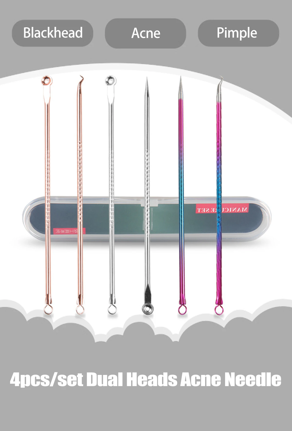 Угрей жидкость для снятия иглы Набор инструментов удаления черных точек Пинцет