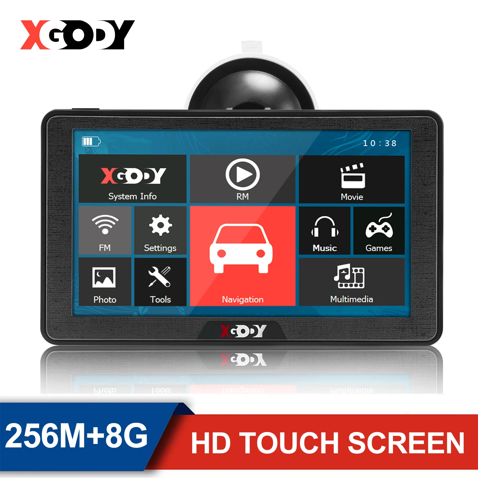 

XGODY GPS Navigator For Cars 7 Inch Navigation New 886 256MB +8GB Touch Screen Car GPS Navigation America Europe Map Free Update