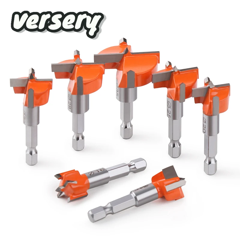 Бесплатная доставка, сверло из карбида вольфрама для сверления отверстий 16-35 мм, сверло для отверстий Forstner с шестигранным хвостовиком 1/4 для работ по дереву