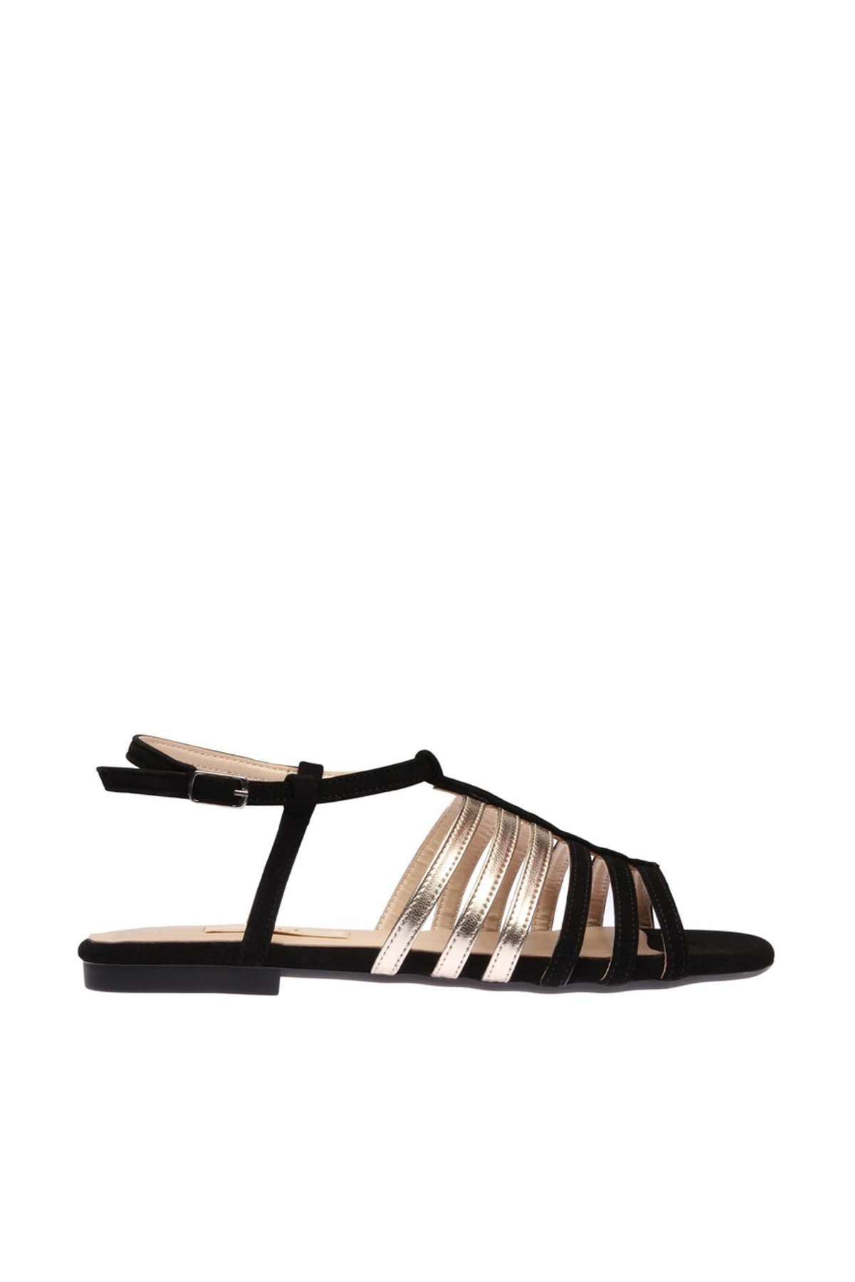 Черные женские босоножки из натуральной кожи с жемчугом 120130002323 | Обувь