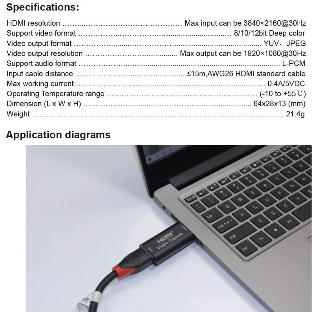 Плата захвата аудио и видео с HDMI на USB 1080p USB2.0 запись через DSLR видеокамеру Экшн