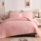Простота пододеяльник наволочка волна однотонная полоса белый розовый постельное белье в скандинавском стиле без постельного белья Королевский размер 230X26 0 спальня 2 шт.