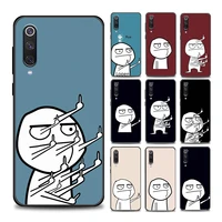 funny man middle finger phone case for xiaomi mi a2 8 9 lite se pro 9t cc9 e note10 5g 10t s pro lite soft silicone cover coque