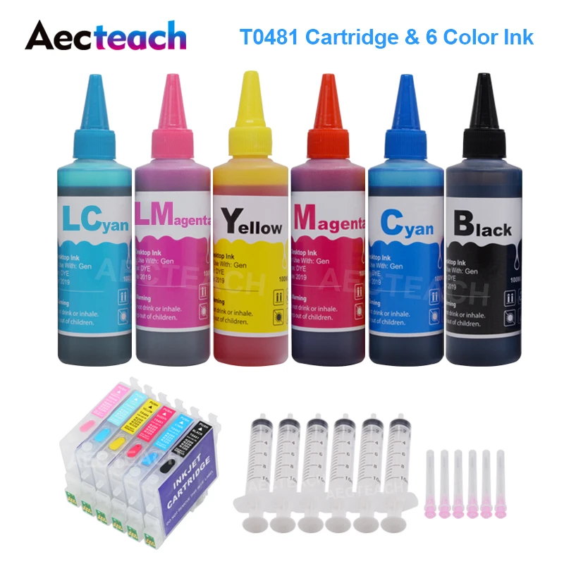 Картриджи красящие для принтера Epson Stylus Photo R200 R220 R300 R300M + 6 × 100 мл | Компьютеры и