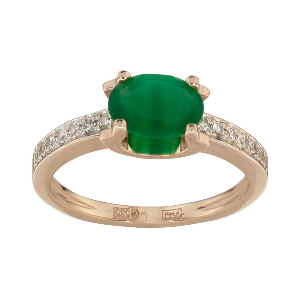 Золотое кольцо c Агатом ALORIS 585 пробы|Кольца| |