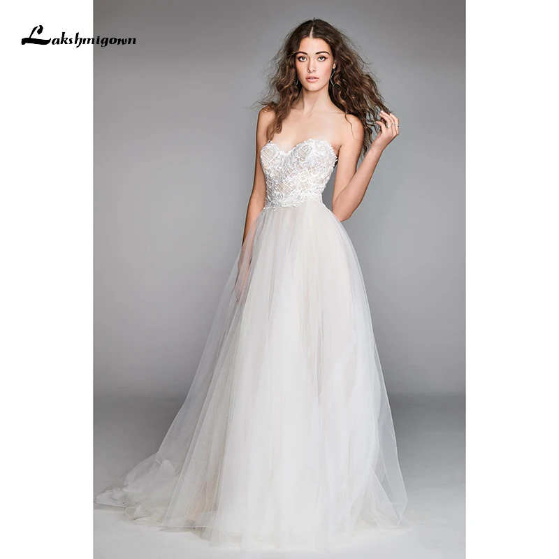 

Соблазнительные свадебные платья 2022, свадебные платья без рукавов, с открытой спиной, с милой сеткой, длиной до пола, кружевные платья-трапе...