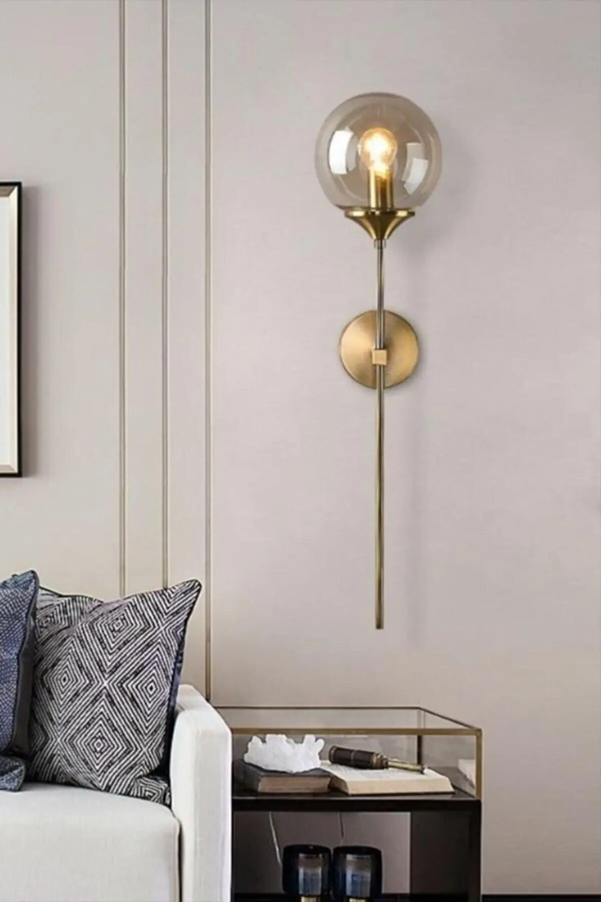 

Lighting Island Modern Brass Color Plated Applique tumbled gold color wall mirror front lighting apliga inner vr outdoor hotel office