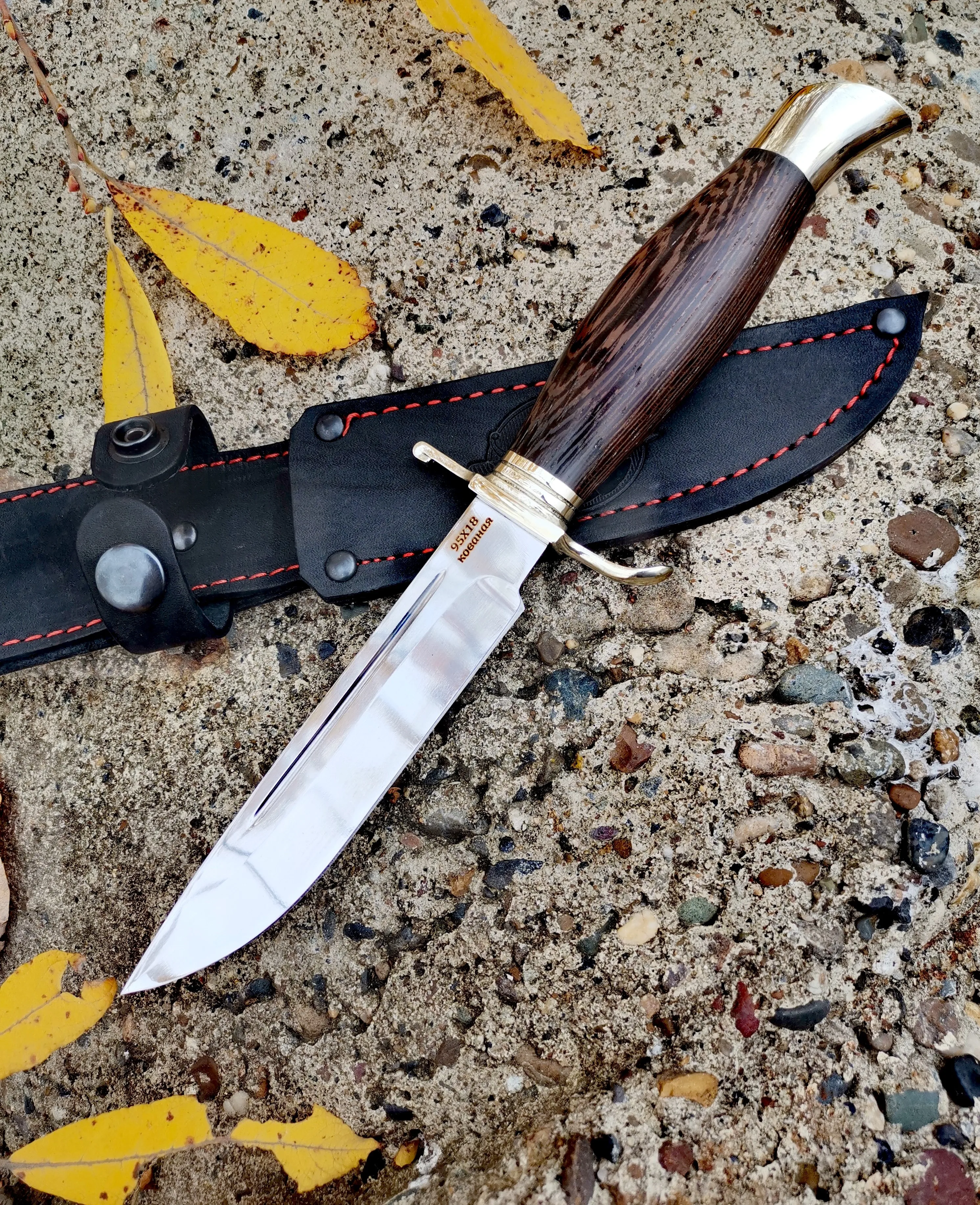 нож советский финка нквд из кованой стали дерево венге |