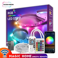 rgb led strip lights 65 6ft20m music sync led strip flexible waterproof magic home led strip work with alexa google assistant