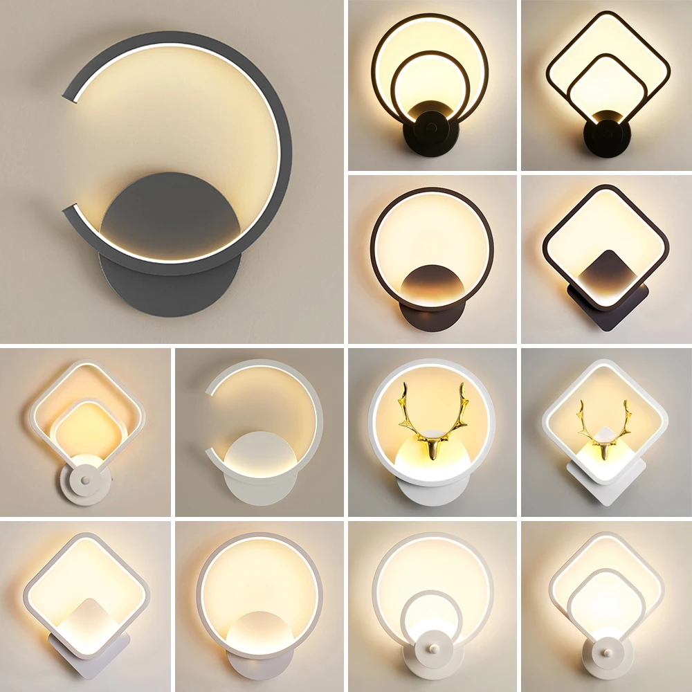 Modern LED Wall Light Round Square Indoor Living Room Bedroom Bedside Decor Wall Lamp Sconce Corridor Stairway Lighting Acrylic  - buy with discount