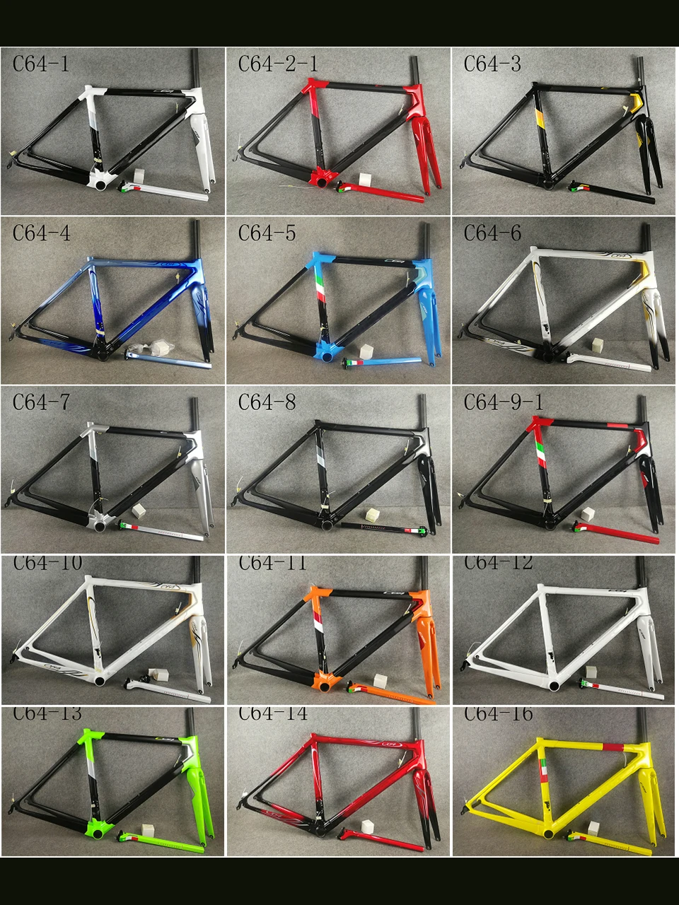 

More 20 Colors Direct Mount Brakes T1100 UD C64 Full Carbon Fiber Road Frames C64 Frames Bicycle Frameset BB386