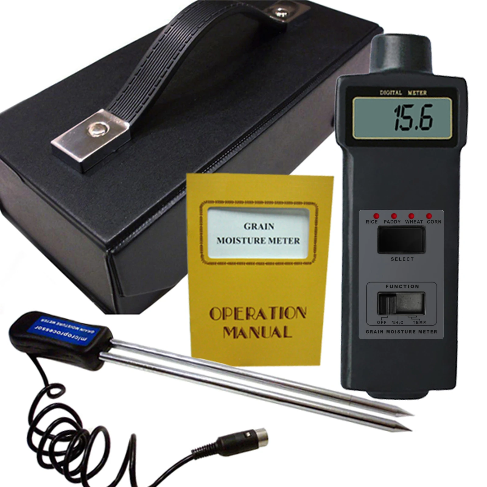 Цифровой зерна Температура 8 ~ 20% Измеритель влажности тестер рис кукуруза