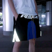 big rhude reflective logo shorts mesh patckwork high quality shorts pant men women holiday beach breeches