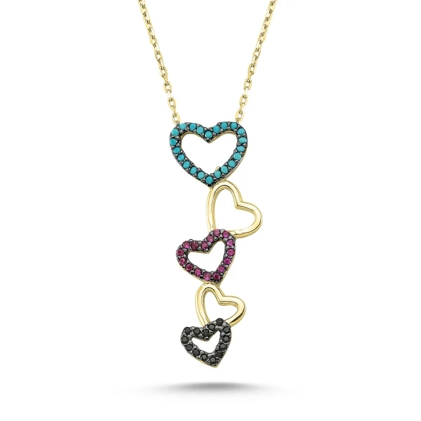 

Silver 925 Sterling Zircon Stone Heart Necklace