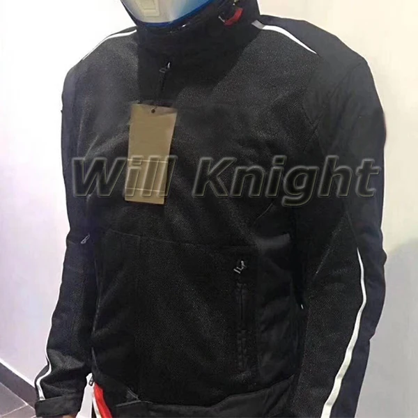 Мужская мотоциклетная воздухопроницаемая куртка черная красная серая дышащая