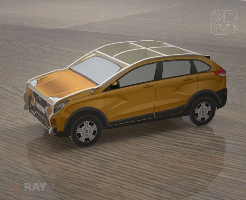 Органайзер для канцелярии в виде Lada XRAY (ВАЗ) 260мм дерево фанера|Образовательное
