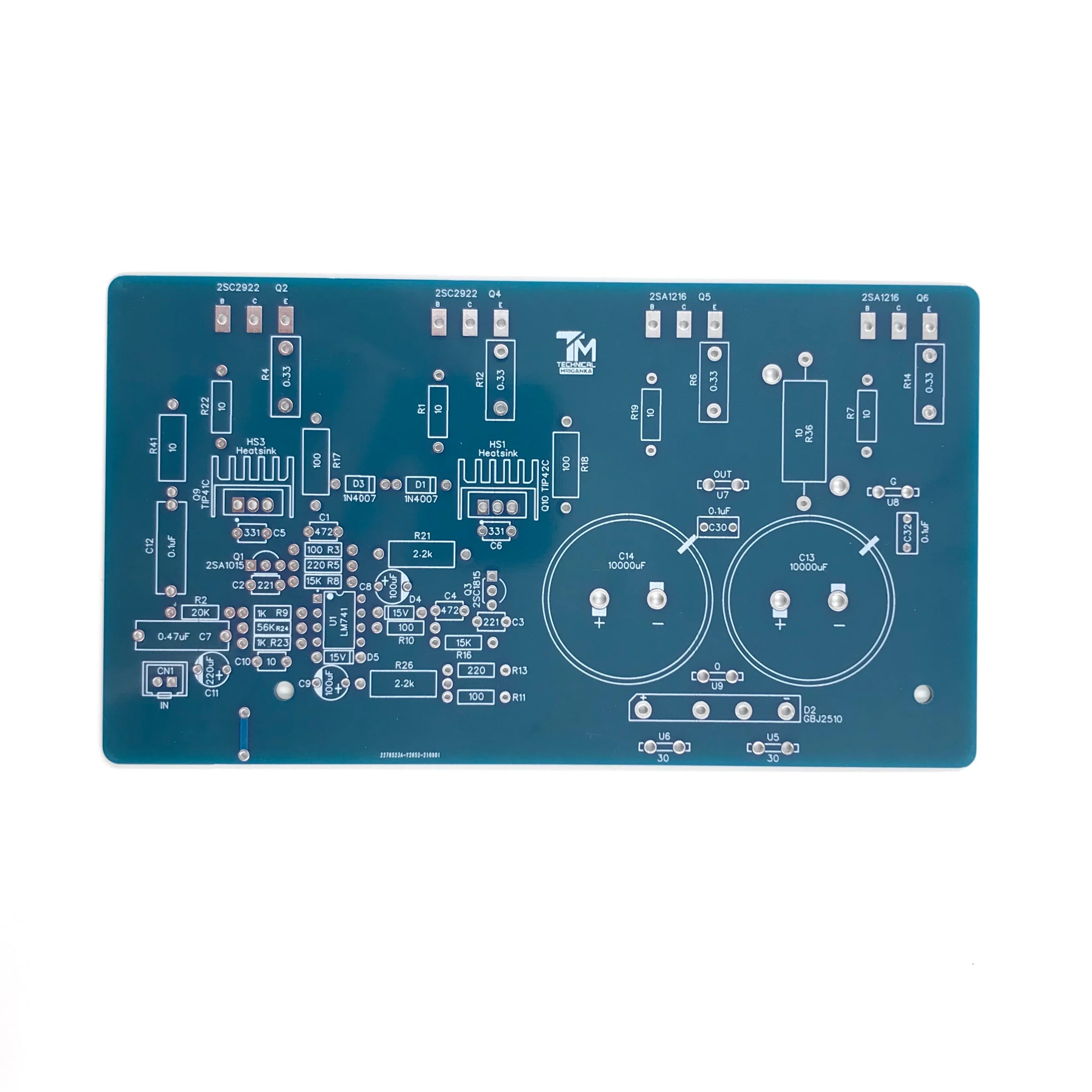 Печатная плата усилителя мощности PCB 250W Mono Sound Amp 2SC2922 2SA1216 TL071 TL081 транзисторы DIY |