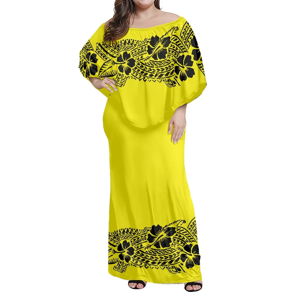 Spring Autumn Tribal Dress Low Price Full Pattern Custom 2022 New Samoan Clothes Noble Casual Long Sleeve for Women |