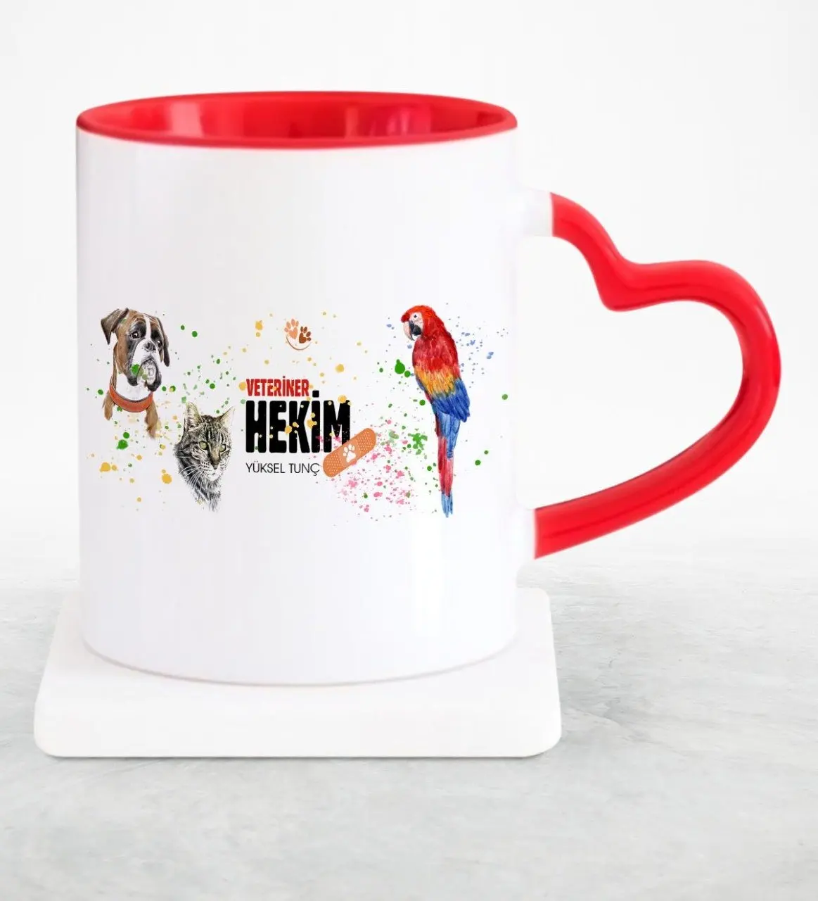 

Personalized Professional Veterinarian Red Heart Mug Cup-5