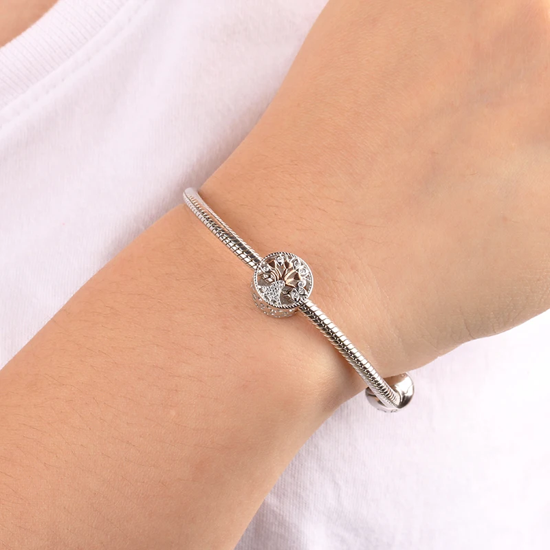 

New Authentic 925 Sterling Silver Family Tree Of Life Charms Bracelet Pendant DIY For Women Jewelry Fit Original Bead Bracelets