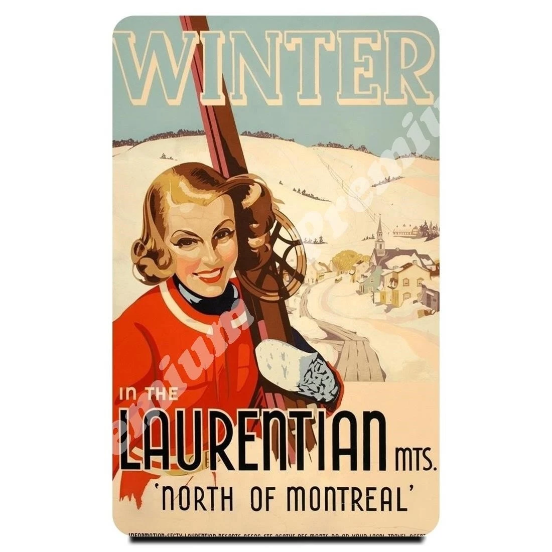 Монреаль Сувенирный магнит Винтажный туристический плакат|Магниты на