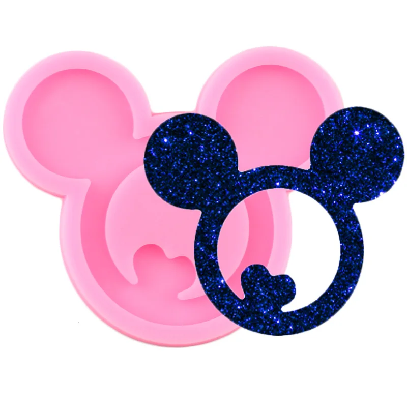 Блестящая силиконовая форма для мыши брелоки брелока подвеска полимерная глина