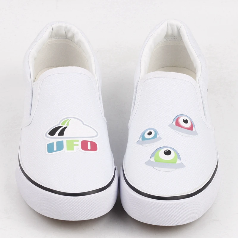 Женская парусиновая обувь с принтом космоса повседневная на плоской подошве