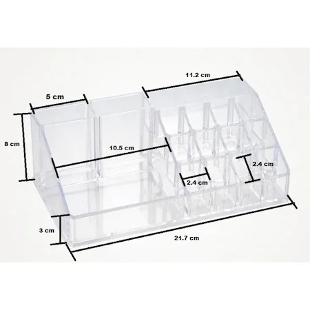 

16 compartments Acrylic Cosmetic Makeup Nail Polish Lipstick Jewelry Organizer Box 236657323