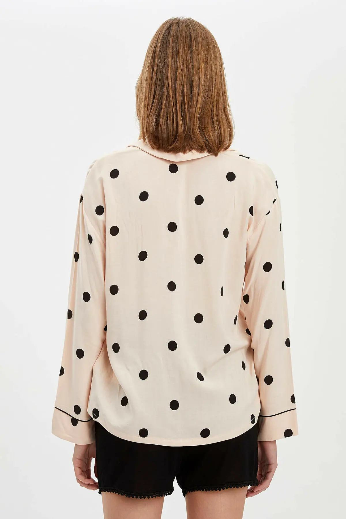 DeFacto Woman Woven Tops Women Polka Dot Pajamas Sets Cozy Homewear Female Tops-N4717AZ20SP | Женская одежда