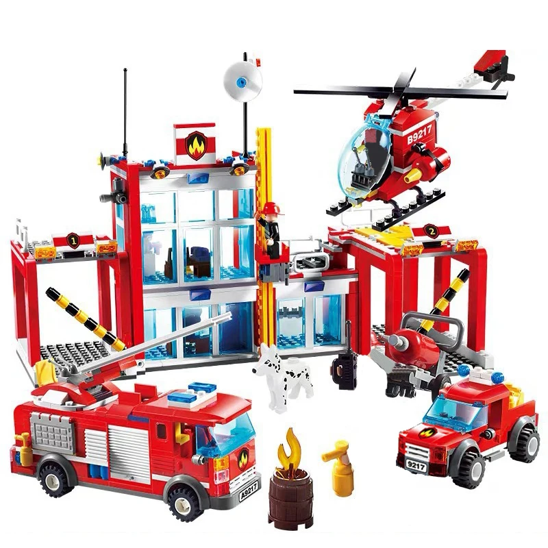 

Fire Department Model Building Blocks Math Toys Toys for Boy Christmas Gift Figures Friends Brick Construction Block Mini Bricks