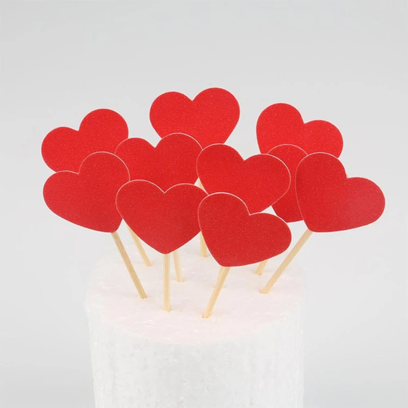 

10pcs Lovely Cake Topper Bridal Engagement Cake Insert Card Couple Birthday Wedding Party Decoration Applique