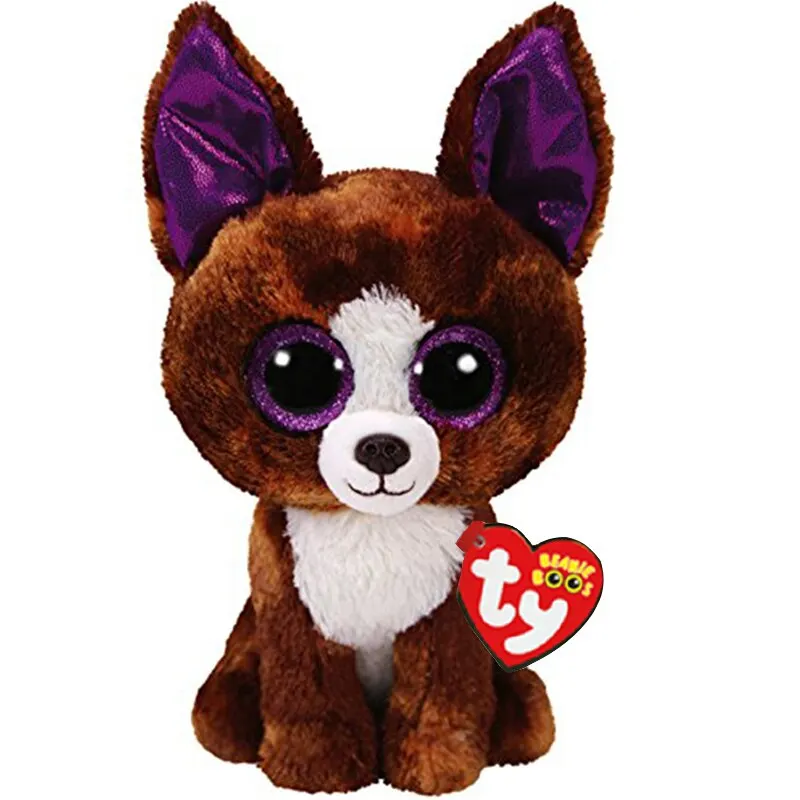 Brown Chihuahua Ty Beanie плюшевые куклы животных Единорог Сова Жираф мягкие игрушки пингвин летучая мышь кошка Boos собака 15 см - Цвет: Brown Chihuahua