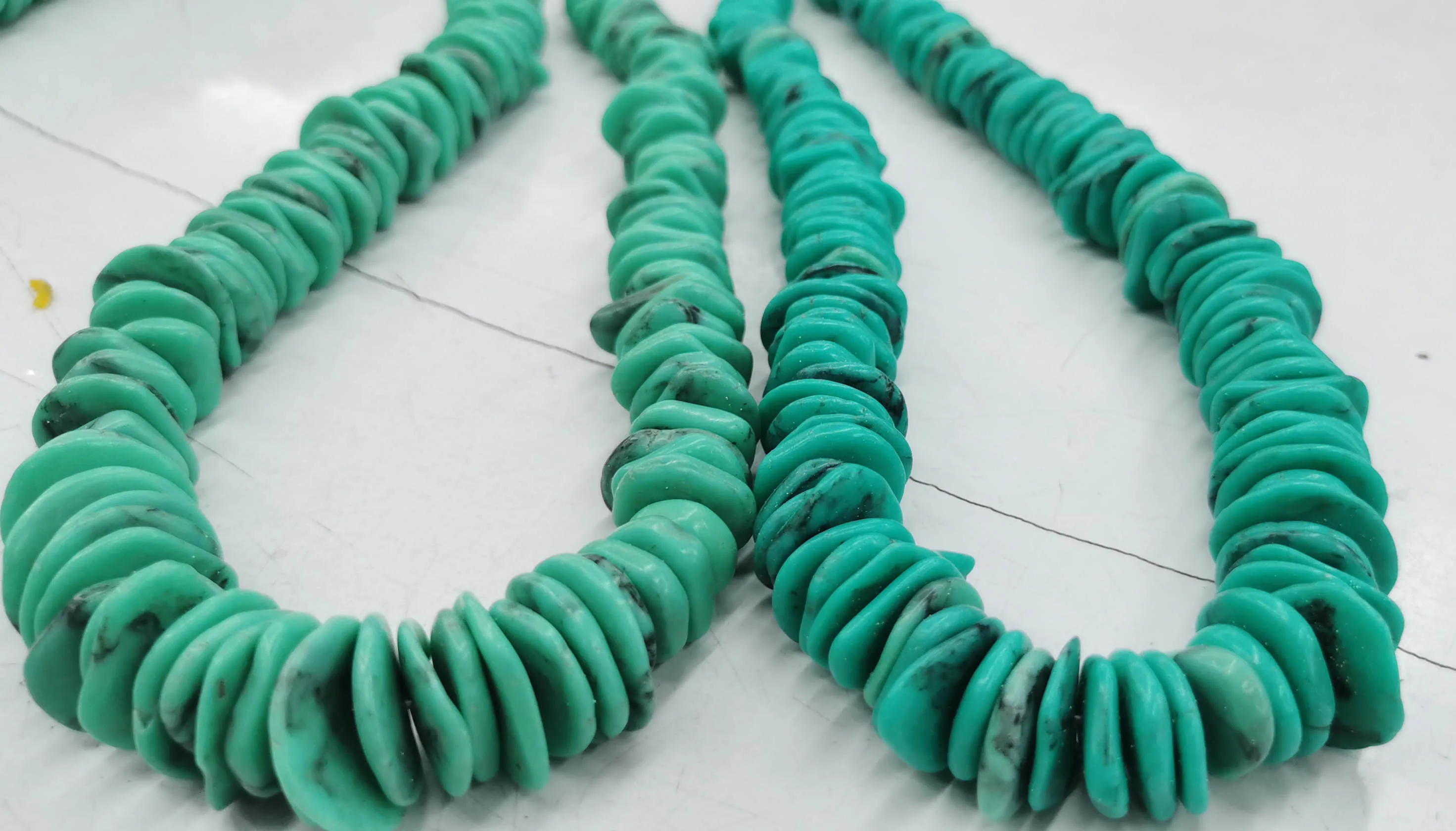

17inch matte Green slab Freeform Spacer Heishiwhite brown grey Magnesite Turquoise Beads Charm,Natural Turquoise necklace