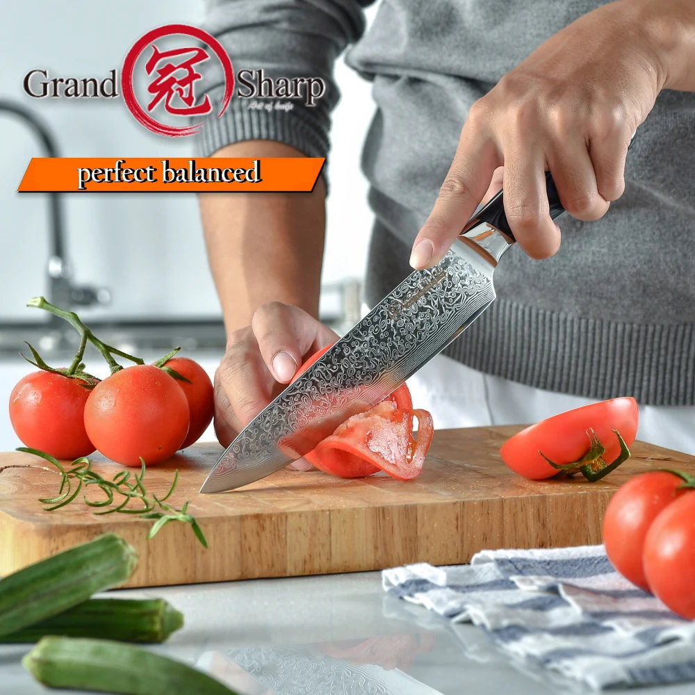 Нож шеф повара GRANDSHARP 8 дюймов японский дамасский нож Японский стальной кухонный