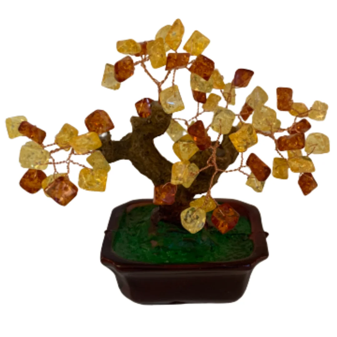 Money Tree from Amber 14x15 cm 60 stones | Figurines &amp Miniatures