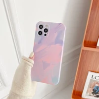 colorful watercolor purple phone case for iphone 13 12 11 pro max xr xs x 7 8 plus se 2020 art shockproof soft back cover fundas