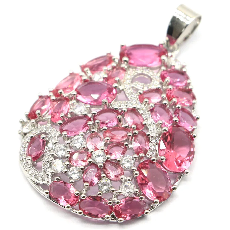 48x32 мм Юбилей Длинные Большой создан розовый турмалин подарок к женским