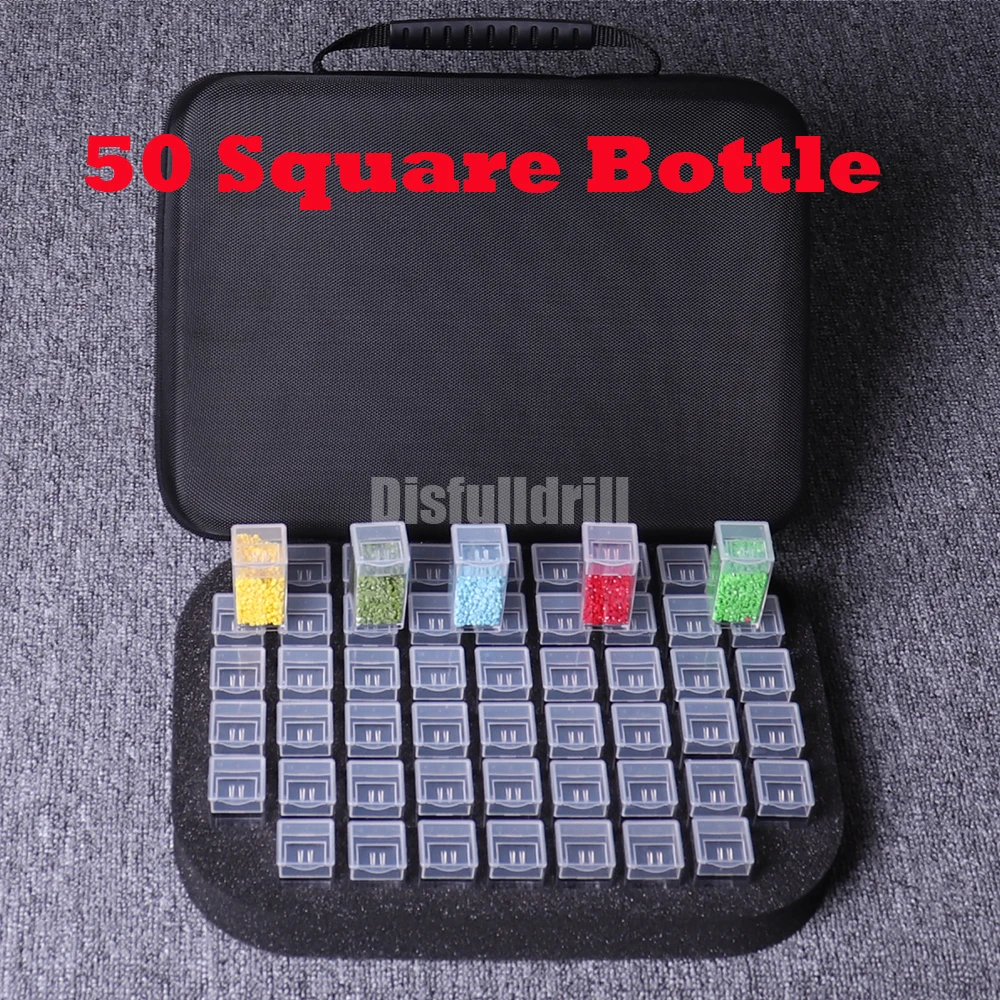 

50 Grids High Capacity Multipurpose Shockproof Bag Diamond Painting Accessories Container Case Diamond Mosaic Bead Organizer Box
