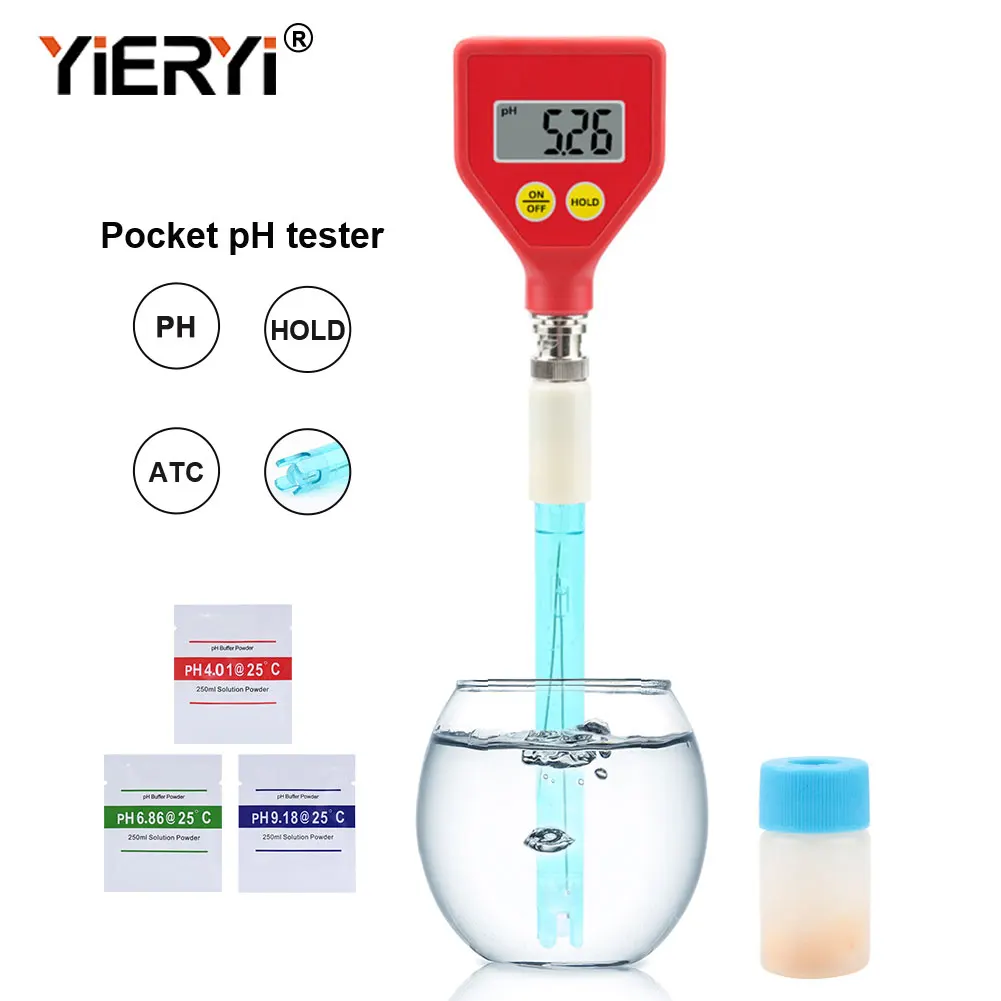 Yieryi Medidor de ph Digital Medidor de Acidez ph Tester Medidor de Solo para Plantas Flores Massa Vegetal Pele Carne Crua Acidez Umidade Medidores de PH