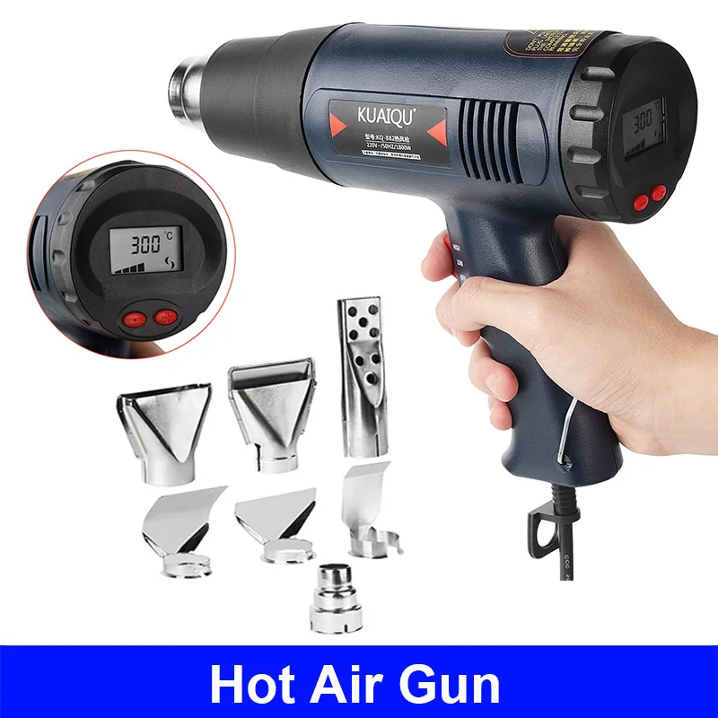 Digital LED Electric Hot Air Gun 1800W With 7PCS Tips stepless Adjustable Temperature-controlled Thermal blower heat gun Newest