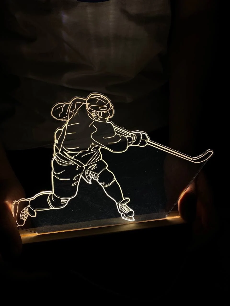 3D night light lamp checase ice hockey player with your number and фамилией | Лампы и освещение