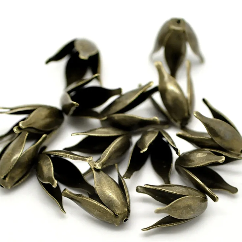 DoreenBeads железные бусины из сплава колпачки цветок античная бронза цвет (подходит