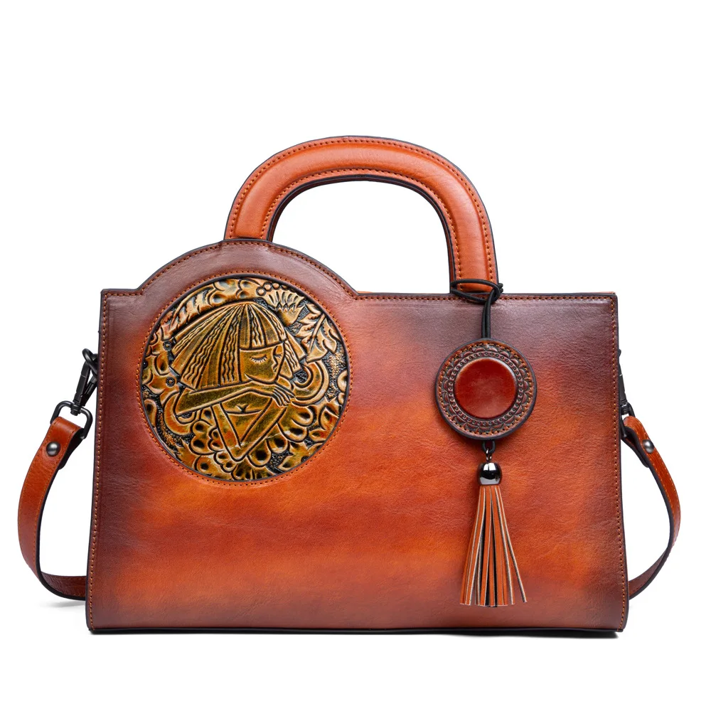 

New Luxury Brand Handbag Designer Women's Leather Shopper Bag Vintage Handbags for Ladies Tote Shoulder Bags High Quality Purse