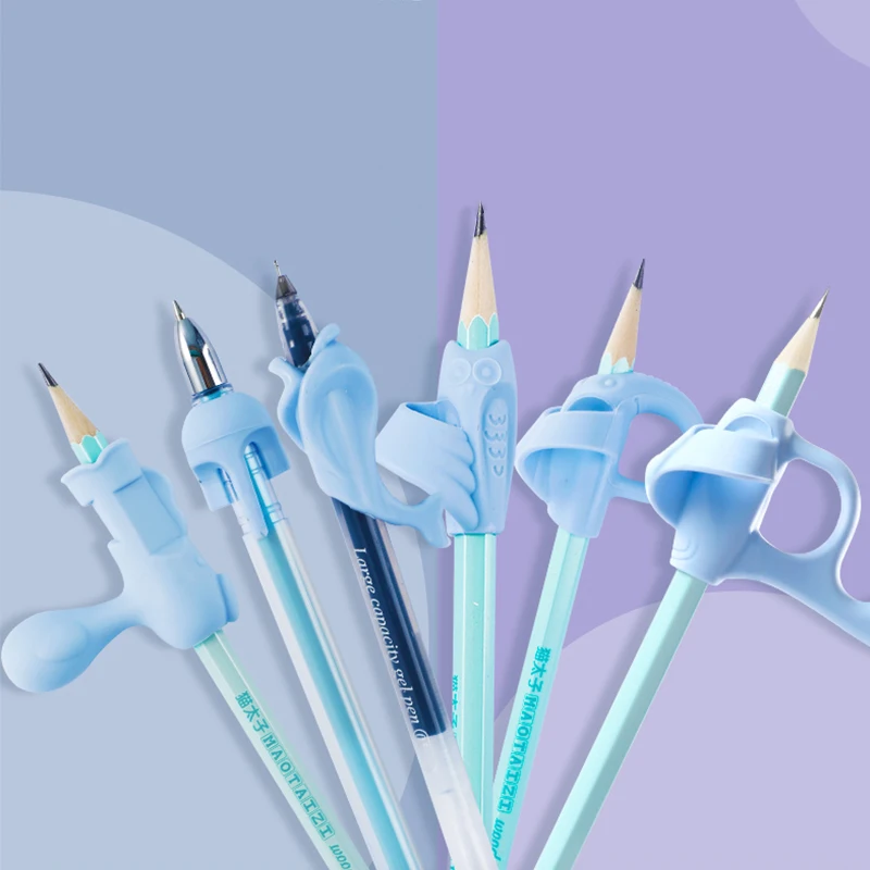 

6 шт./лот 6-ступенчатый держатель ручки для детей рукописный силиконовый мягкий карандаш-корректор для детей корректор письма для начинающи...