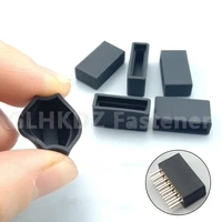 rectangle silicone rubber cover caps high temp insulation sheaths protective case fit for 17 5mmx5mm double row pin header black
