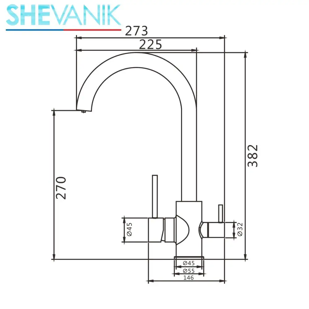 SHEVANIK Смеситель для кухни с подключением фильтра питьевой воды латунный кран