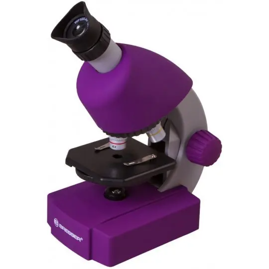 Микроскоп BRESSER Junior 40 640x с набором для опытов фиолетовый|Микроскопы| |