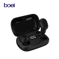 boei usb charging led true wireless earphones hd call bluetooth headphones stereo music sports headsets with mic tws earbuds